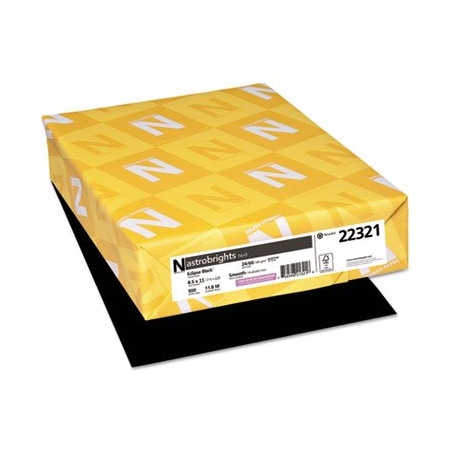 Neenah Paper ASTROBRITE, COLOR PAPER, 24 LB, 8.5 X 11, ECLIPSE BLACK, 500/REAM 22321